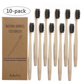 10Pcs Toothbrush Eco-Friendly Rainbow Bamboo Soft Fibre Toothbrush Biodegradable Teeth Brush Solid Bamboo Handle Toothbrush