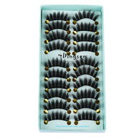 10 Pairs 3D Soft Faux Mink Hair False Eyelashes Natural Messy Eyelash Crisscross Wispy Fluffy Lashes Extension Eye Makeup Tools