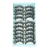 10 Pairs 3D Soft Faux Mink Hair False Eyelashes Natural Messy Eyelash Crisscross Wispy Fluffy Lashes Extension Eye Makeup Tools