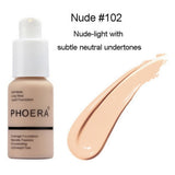 PHOERA Soft Matte Long Wear Foundation Liquid Face Makeup Coverage Foundation Naturally Concealer Oil-controling Lightfeel Cream