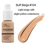 PHOERA Soft Matte Long Wear Foundation Liquid Face Makeup Coverage Foundation Naturally Concealer Oil-controling Lightfeel Cream