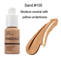 PHOERA Soft Matte Long Wear Foundation Liquid Face Makeup Coverage Foundation Naturally Concealer Oil-controling Lightfeel Cream