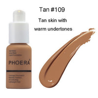 PHOERA Soft Matte Long Wear Foundation Liquid Face Makeup Coverage Foundation Naturally Concealer Oil-controling Lightfeel Cream