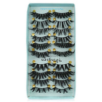 10 Pairs 3D Soft Faux Mink Hair False Eyelashes Natural Messy Eyelash Crisscross Wispy Fluffy Lashes Extension Eye Makeup Tools