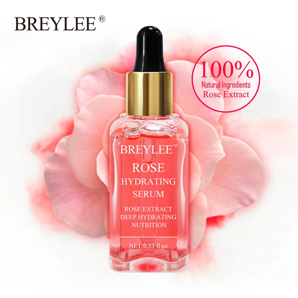 BREYLEE Rose Nourishing Face Serum Deep Hydrating Moisturizing Facial Skin Care Whitening Repairing Anti-Aging Remove Wrinkles @