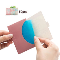 RtopR50PCS/Set Portable Facial Absorbent Paper Oil Control Wipes Absorbing Sheet Oily Face Cleansing Matting Tissue