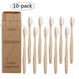 10Pcs Toothbrush Eco-Friendly Rainbow Bamboo Soft Fibre Toothbrush Biodegradable Teeth Brush Solid Bamboo Handle Toothbrush