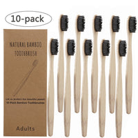 10Pcs Toothbrush Eco-Friendly Rainbow Bamboo Soft Fibre Toothbrush Biodegradable Teeth Brush Solid Bamboo Handle Toothbrush