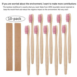 10Pcs Toothbrush Eco-Friendly Rainbow Bamboo Soft Fibre Toothbrush Biodegradable Teeth Brush Solid Bamboo Handle Toothbrush