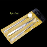 AMSIC 5PCS Dental Mirror Stainless Steel Dental Tool Set Mouth Mirror Dental Kit Instrument Dental Pick Dentist Prepare Tool