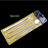 AMSIC 5PCS Dental Mirror Stainless Steel Dental Tool Set Mouth Mirror Dental Kit Instrument Dental Pick Dentist Prepare Tool